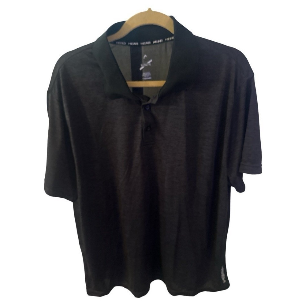 HEAD Golf Polo Shirt Moisture Wicking Athletic Training Grey XL